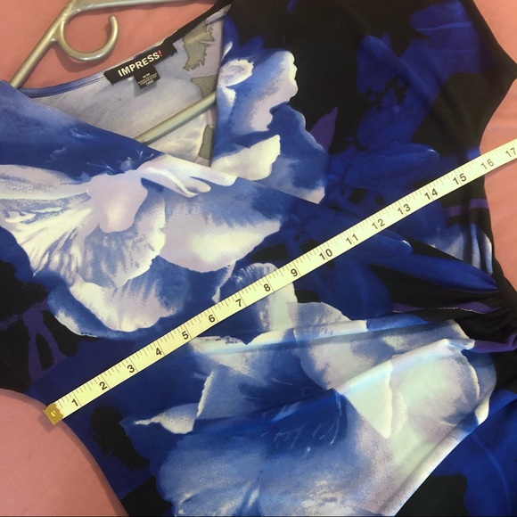 Blue Floral Wrap Dress - Picture 5 of 7